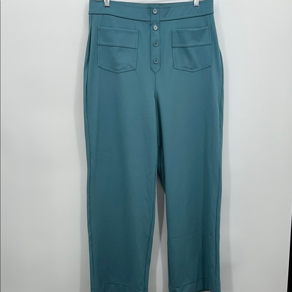 NWT HALARA Teal Stretch Front Pocket High Waist Pants